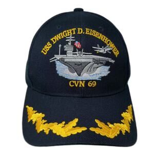 The Corps Blue USS Dwight D Eisenhower CVN 69 Scrambled Eggs Baseball Cap Hat OS